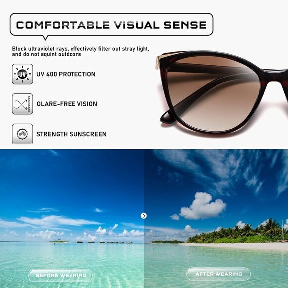 Women Cat Eye Sunglasses for Women Fashion Cateye UV400 Protection CL22017 - Picture 5 of 6